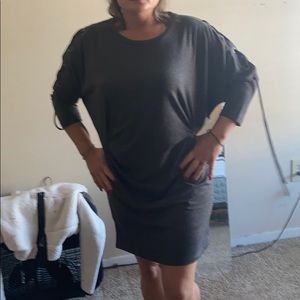 Gray jersey knit dress